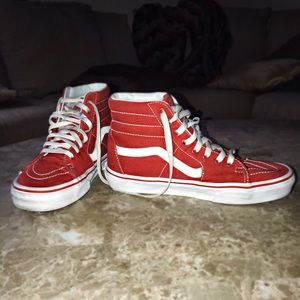 Authentic high top red Vans